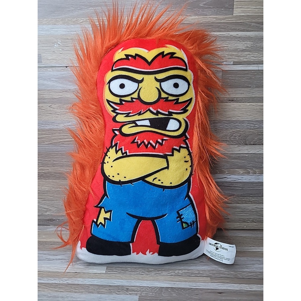 Simpsons Groundskeeper Willie Plush Universal Studios Stuffed Doll 14"โ Pillow